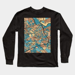 Kitchener Map Pattern in Mid Century Pastel Long Sleeve T-Shirt